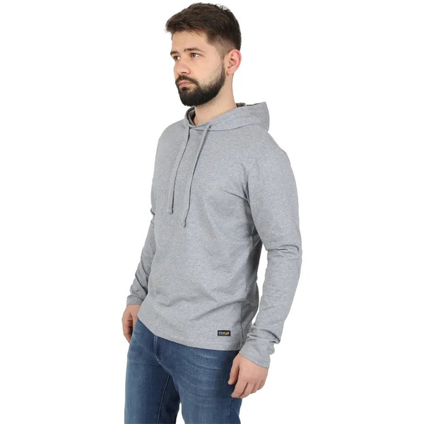 Футболка Сплав L/S-2 (с капюшоном, меланж) серый