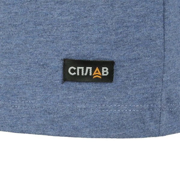 Футболка Сплав L/S-2 (с капюшоном, меланж) синий