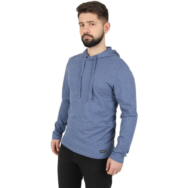 Футболка Сплав L/S-2 (с капюшоном, меланж) синий