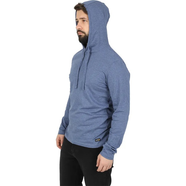 Футболка Сплав L/S-2 (с капюшоном, меланж) синий