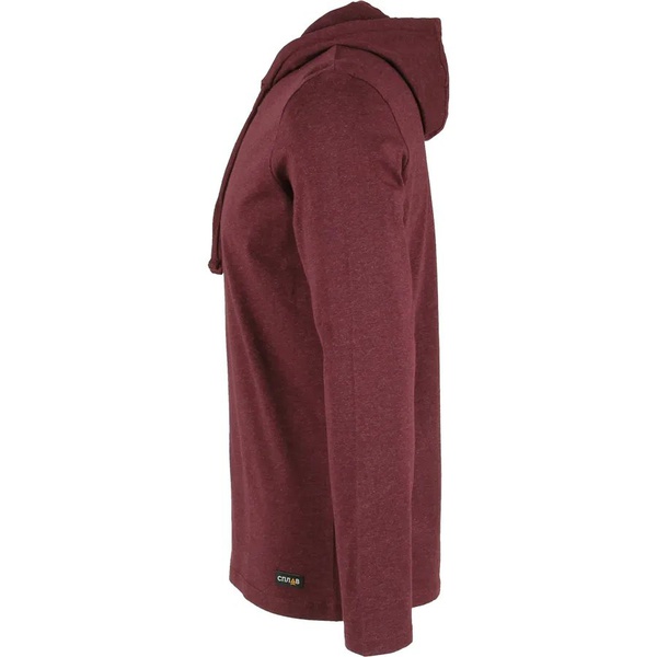 Футболка Сплав L/S-2 (с капюшоном, меланж) бургунди