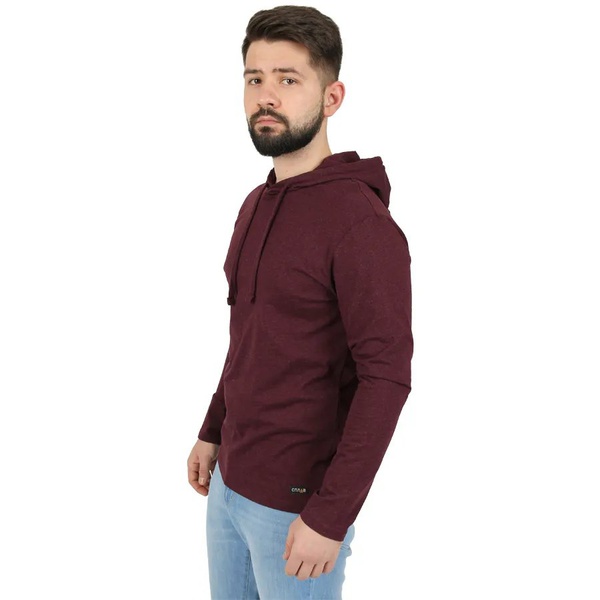 Футболка Сплав L/S-2 (с капюшоном, меланж) бургунди