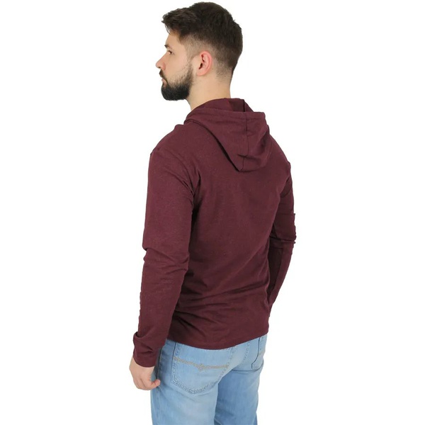 Футболка Сплав L/S-2 (с капюшоном, меланж) бургунди
