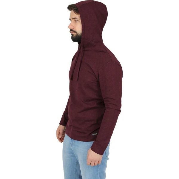 Футболка Сплав L/S-2 (с капюшоном, меланж) бургунди