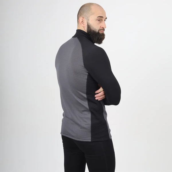 Термофутболка Сплав Active Polartec Power Grid L/S мод 2 черно-серый