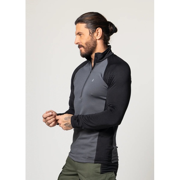 Термофутболка Сплав Active Polartec Power Grid L/S мод 2 черно-серый