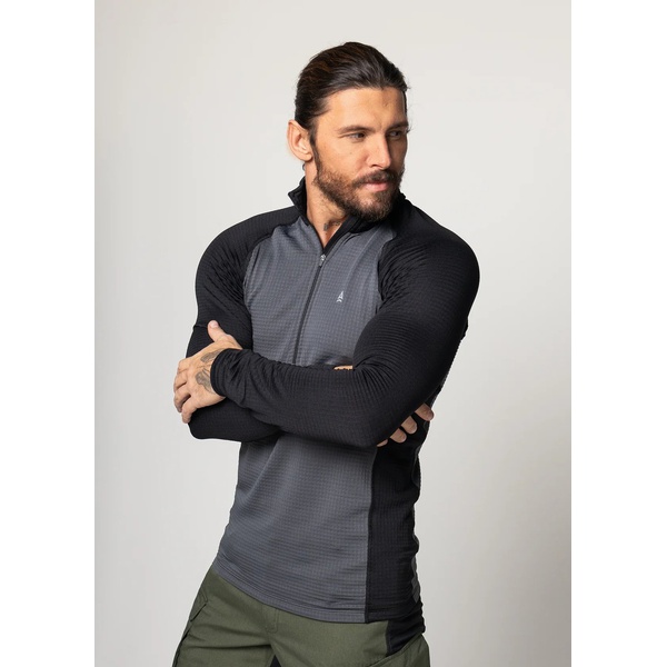 Термофутболка Сплав Active Polartec Power Grid L/S мод 2 черно-серый