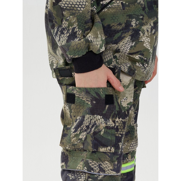 Костюм детский Huntsman Антигнус-люкс (с ловушками и пыльниками) Зелёный питон, тк. смесовая сорочка