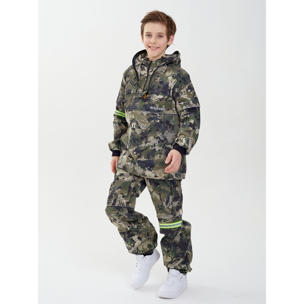 Костюм детский Huntsman Антигнус-люкс (с ловушками и пыльниками) Зелёный питон, тк. смесовая сорочка