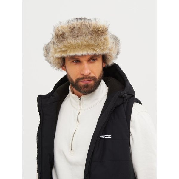 Шапка-ушанка Huntsman Полюс V-2 (с маской) серый/чёрный, тк. Cell