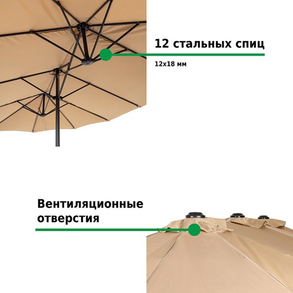 Зонт садовый Green Glade 4333 с крестовиной
