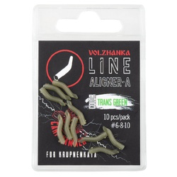 Лентяйка для крючков Волжанка Volzhanka Line Aligner-A (10шт/уп) Trasn Green, 6-8-10