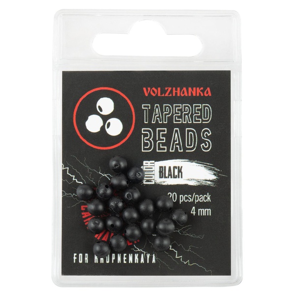 Бусина с конусным отверстием Волжанка Volzhanka Tapered Beads 4мм (20шт/уп) Black