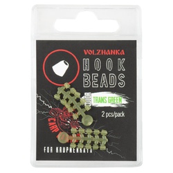 Стопор для размещения на крючке Волжанка Volzhanka Hook Beads (2шт/уп) Trans Green