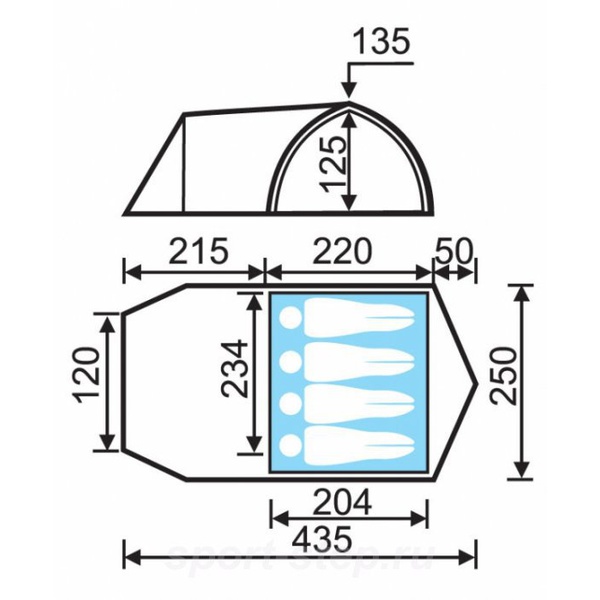 Палатка Campus Вейл-4 (Vail 4)