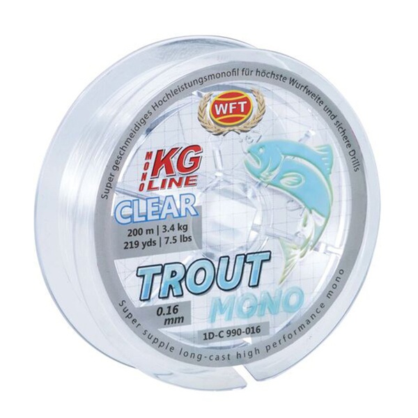 Леска монофильная WFT Kg Trout Mono Clear 200/016