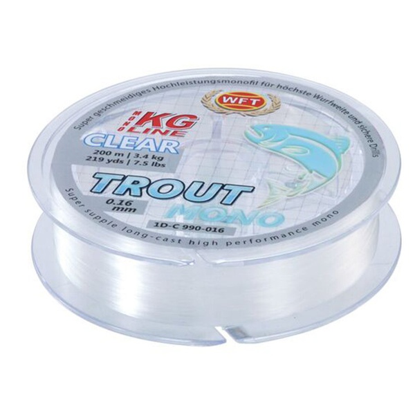 Леска монофильная WFT Kg Trout Mono Clear 200/016