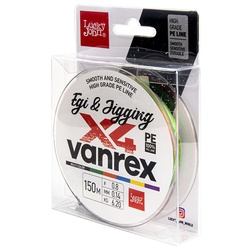 Леска плетёная Lucky John Vanrex Egi & Jigging х4 Braid Multi Color 150/014