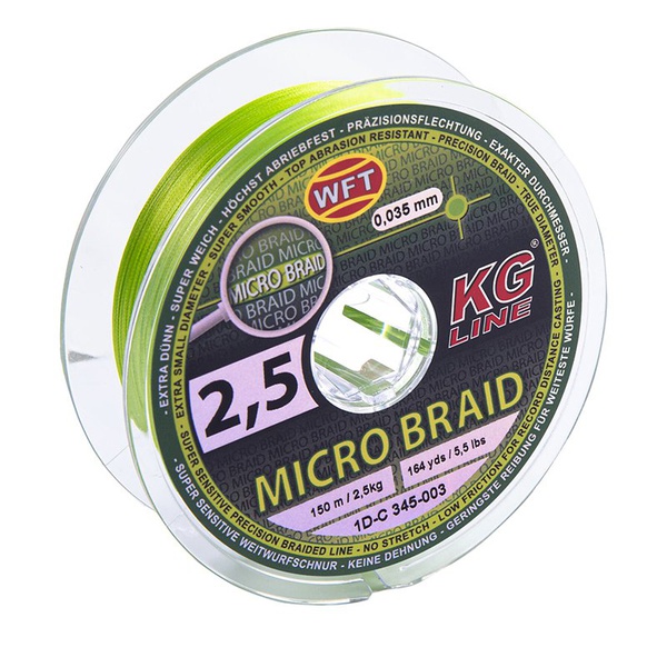 Леска плетёная WFT Kg Micro Braid Chartreuse 150/0035