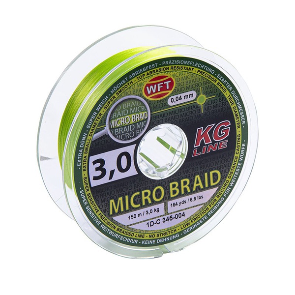 Леска плетёная WFT Kg Micro Braid Chartreuse 150/0040