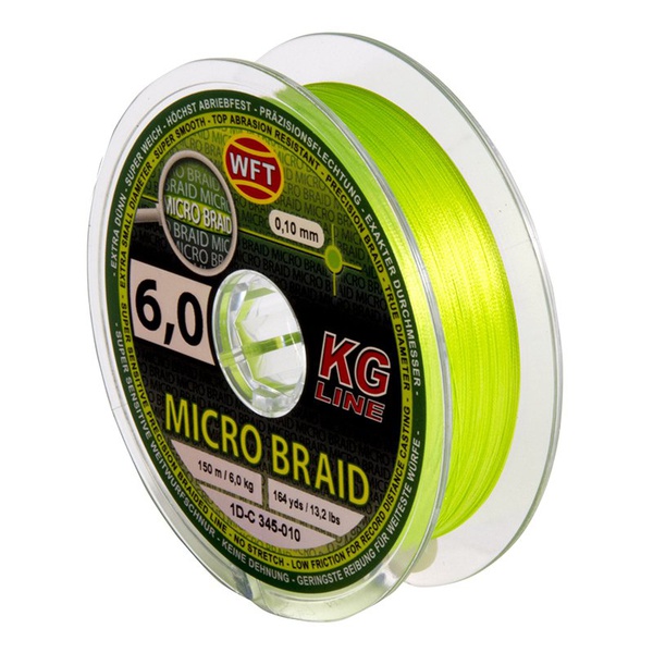 Леска плетёная WFT Kg Micro Braid Chartreuse 150/0100