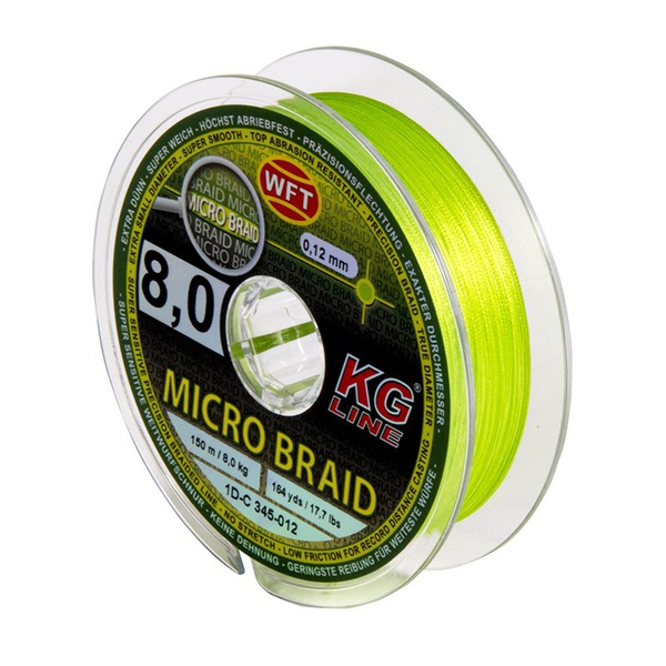 Леска плетёная WFT Kg Micro Braid Chartreuse 150/0120