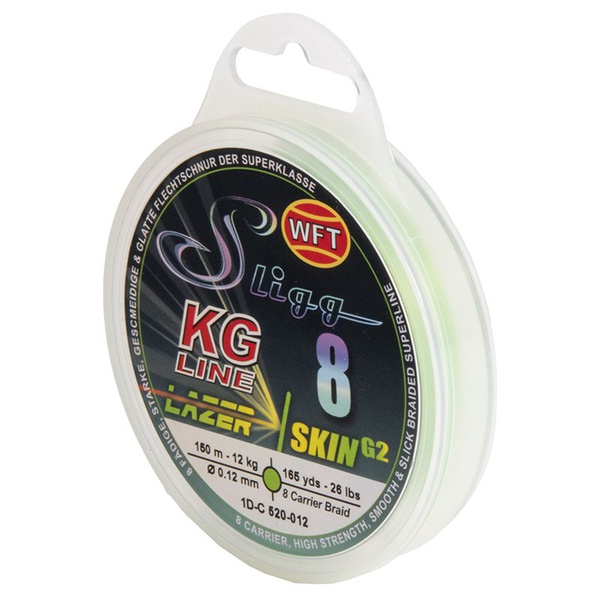 Леска плетёная WFT Kg Sligg Lazer Skin G2 x8 Chartreuse 150/012