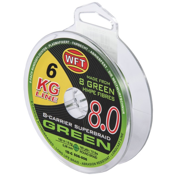 Леска плетёная WFT Kg x8 Green, 150/006