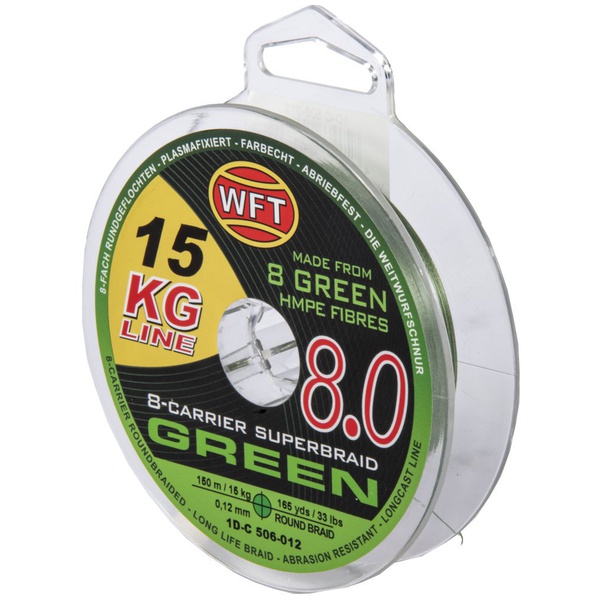 Леска плетёная WFT Kg x8 Green, 150/012