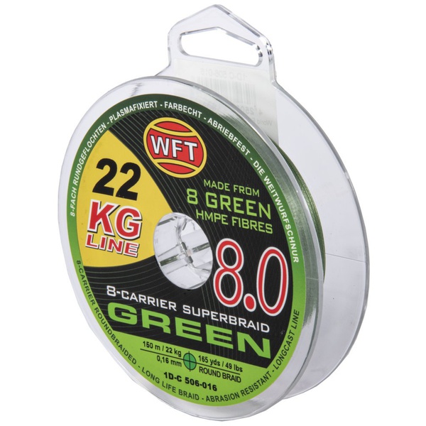 Леска плетёная WFT Kg x8 Green, 150/016