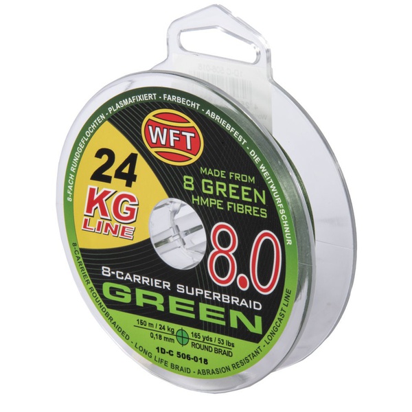 Леска плетёная WFT Kg x8 Green, 150/018