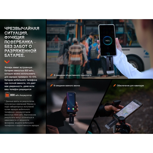 Фонарь Fenix E-Spark (с функцией повербанка)
