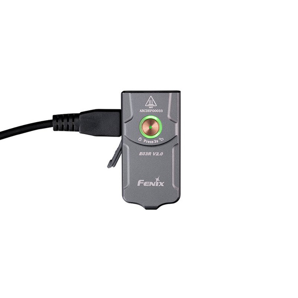 Фонарь-брелок Fenix E03R EDC V2.0 серый