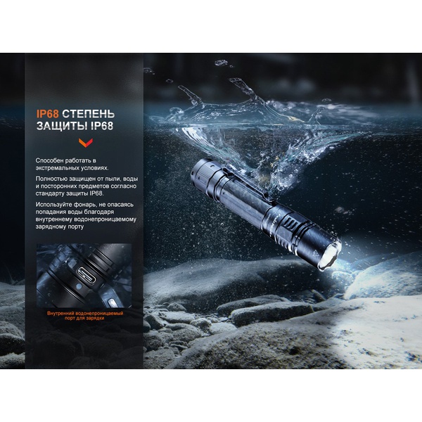 Фонарь тактический Fenix PD36R Pro черный