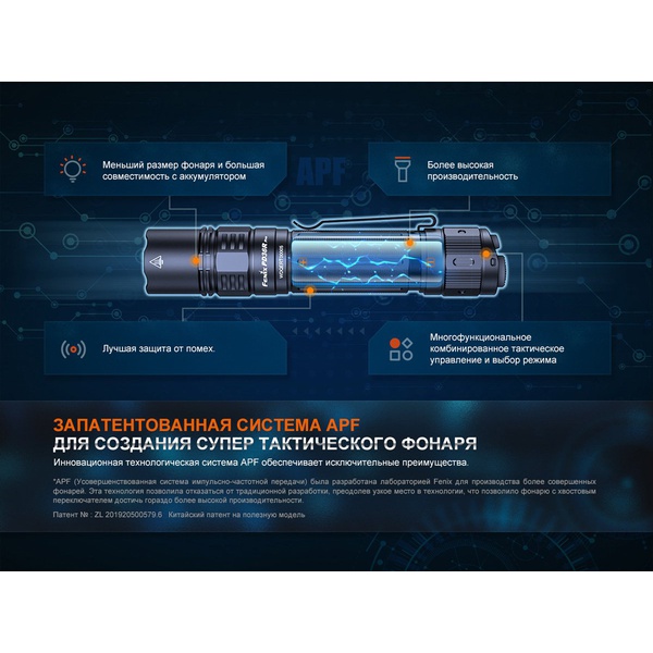 Фонарь тактический Fenix PD36R Pro черный