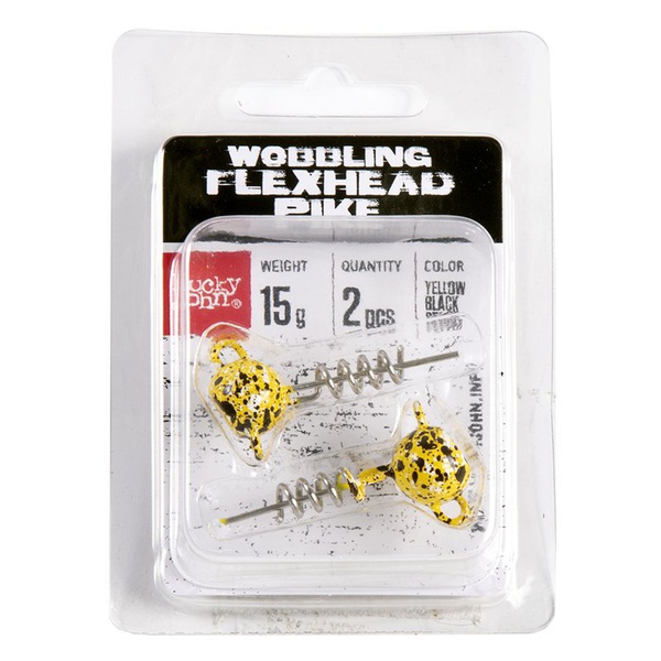 Груз-головки спираль Lucky John 3D BBS Series Wobbling Flexhead Pike (2 шт) 002, 15г