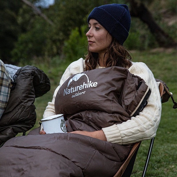 Мешок спальный Naturehike U Series Двойной хлопок (осень/зима) коричневый, U250S