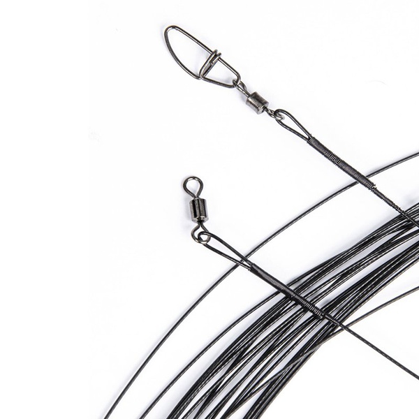 Поводки стальные Lucky John SSW 7х7 оснащённые d 0.50мм/9кг/15см/20шт