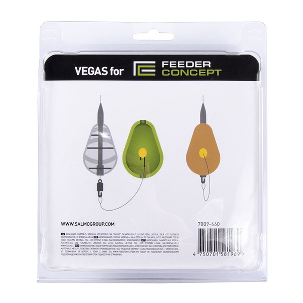Кормушки фидерные Feeder Concept Vegas Flat Method 80г (набор 3шт и уплотнитель)