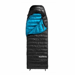 Мешок спальный Naturehike CWZ400 NH19W400-Z (гусиный пух) черный, р. М