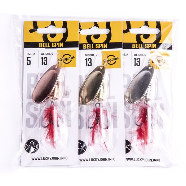 Блесна вращ. Lucky John Bell Spin №5 13г C/G/S, набор 3шт