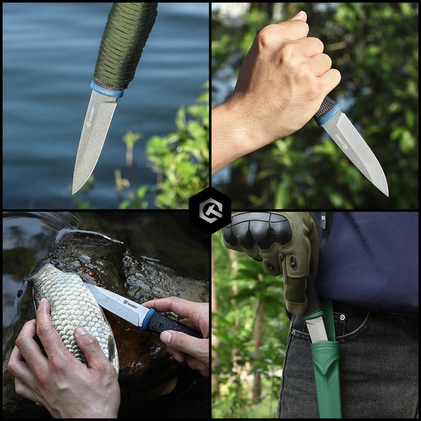 Нож Ganzo G806 черный c зеленым