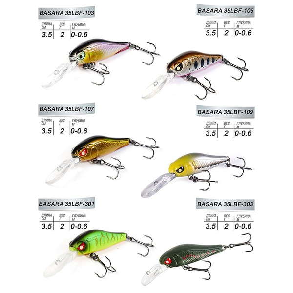 Воблеры Lucky John	Pro Series Basara LBF 3,5 см/6 шт набор 15 Set