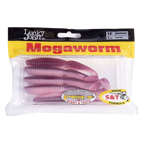 Виброхвосты съедобные Lucky John Pro Series MegaWorm 4" (10,1см) 5шт T61