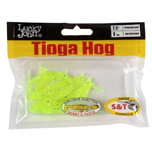 Виброхвосты съедобные Lucky John Pro Series Tioga Hog 2.5" (6.35 см) 9шт 071