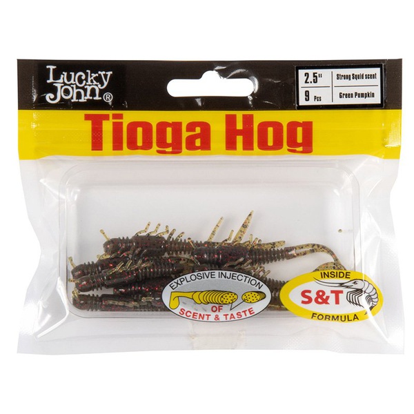 Виброхвосты съедобные Lucky John Pro Series Tioga Hog 2.5" (6.35 см) 9шт PA03