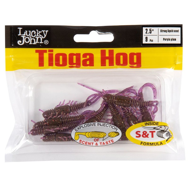 Виброхвосты съедобные Lucky John Pro Series Tioga Hog 2.5" (6.35 см) 9шт S13