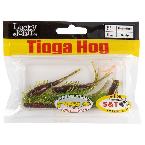 Виброхвосты съедобные Lucky John Pro Series Tioga Hog 2.5" (6.35 см) 9шт T44