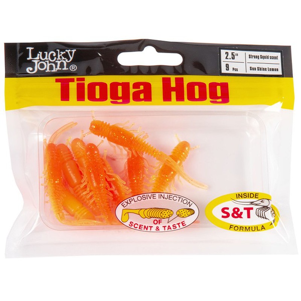 Виброхвосты съедобные Lucky John Pro Series Tioga Hog 2.5" (6.35 см) 9шт T54