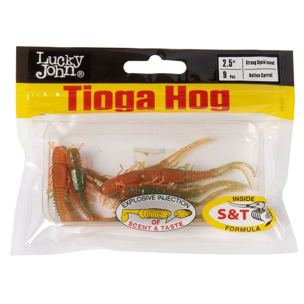 Виброхвосты съедобные Lucky John Pro Series Tioga Hog 2.5" (6.35 см) 9шт T56